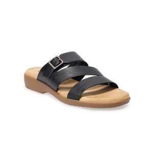 Croft & Barrow Black and Tan Slide Sandals
